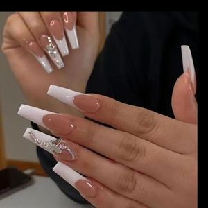 PROFESSIONAL On Nails French Tip With Rhinestones 3D Butterfly